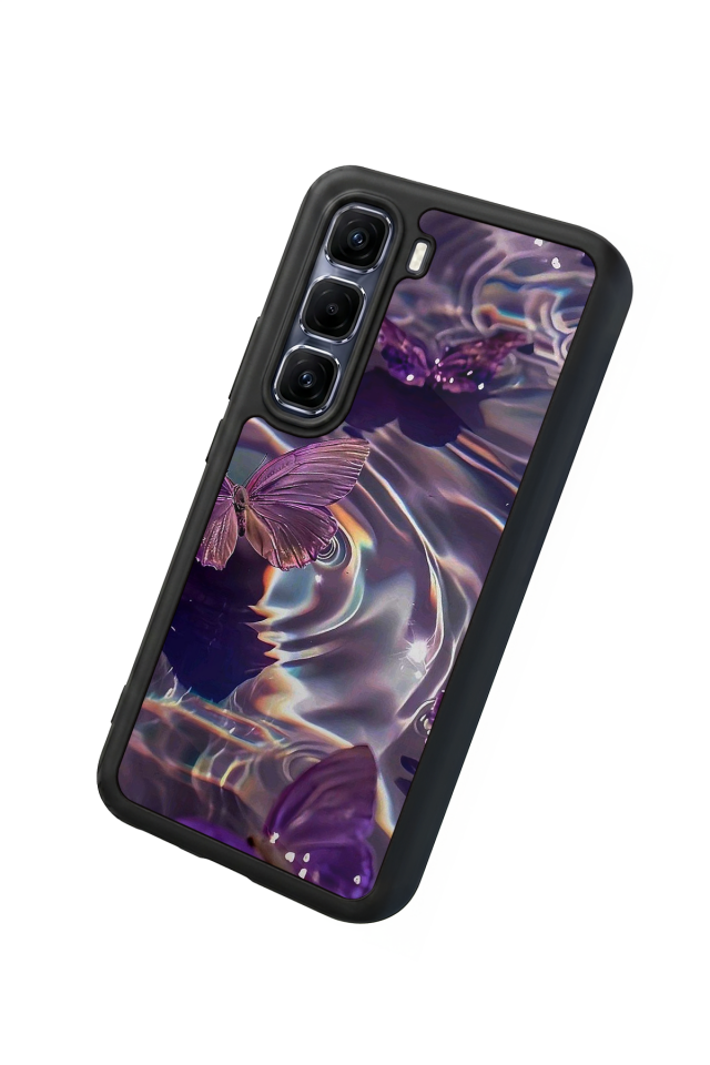 Infinix Hot 60 Pro Plus Uyumlu Kelebek Tasarımlı Glossy Premium Kılıf