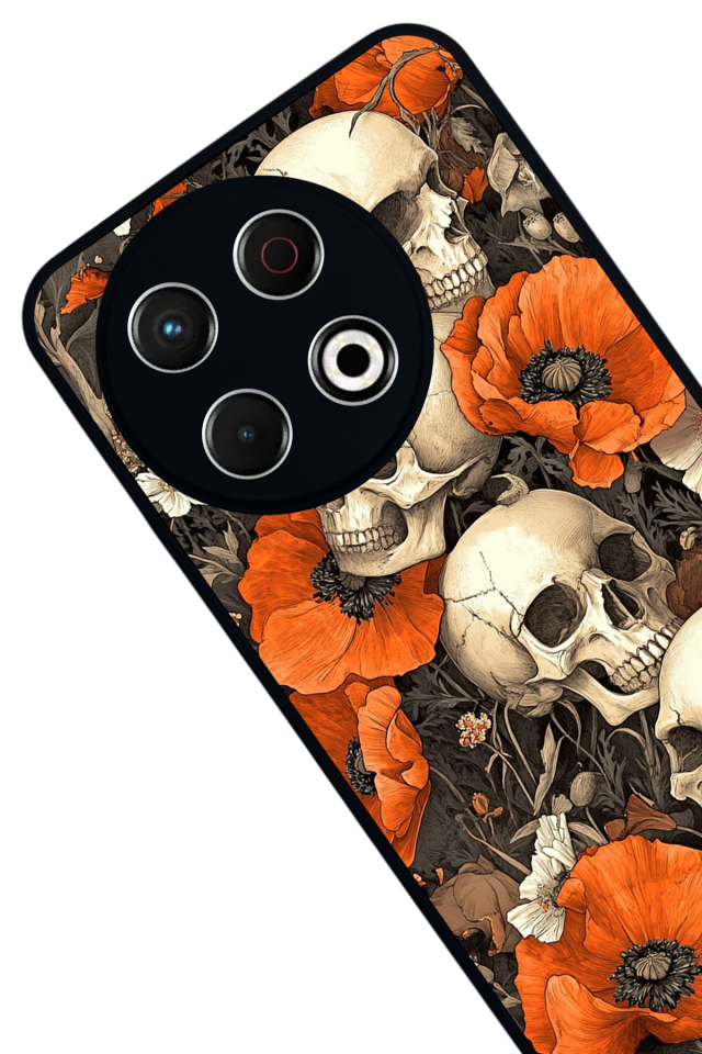 Tecno Spark 30 Pro Uyumlu KuruKafa Tasarımlı Glossy Premium Kılıf