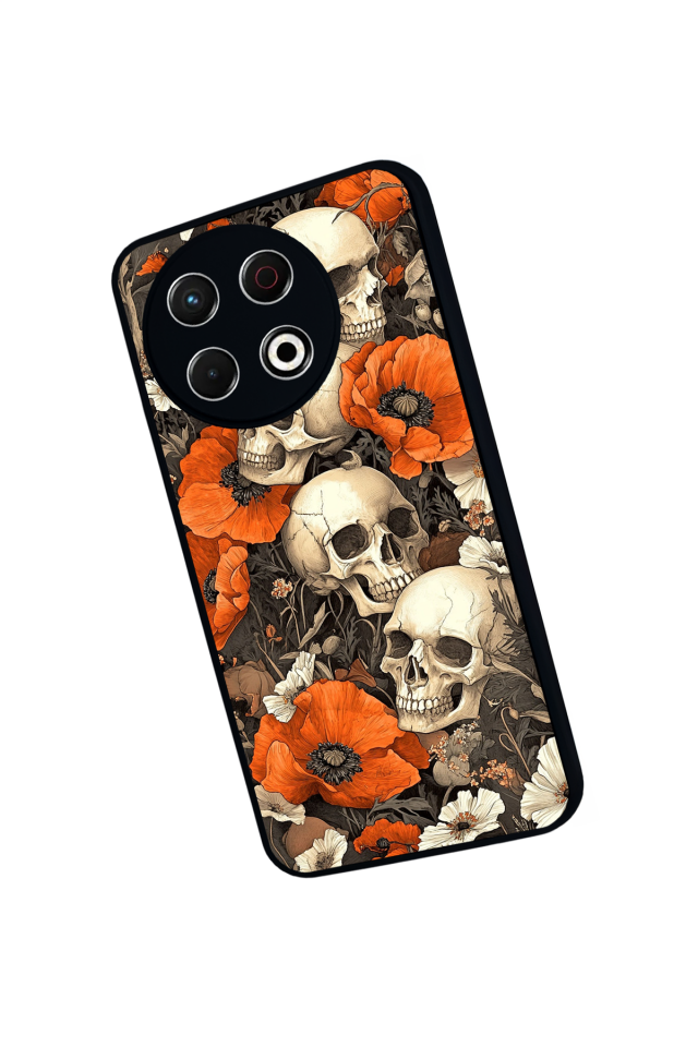 Tecno Spark 30 Pro Uyumlu KuruKafa Tasarımlı Glossy Premium Kılıf