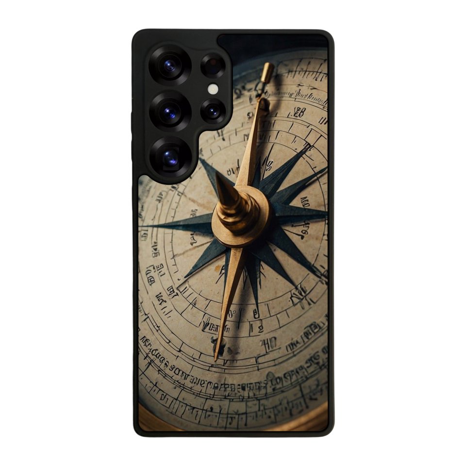 Samsung Galaxy S25 Ultra Uyumlu Pusula Tasarımlı Glossy Premium Kılıf