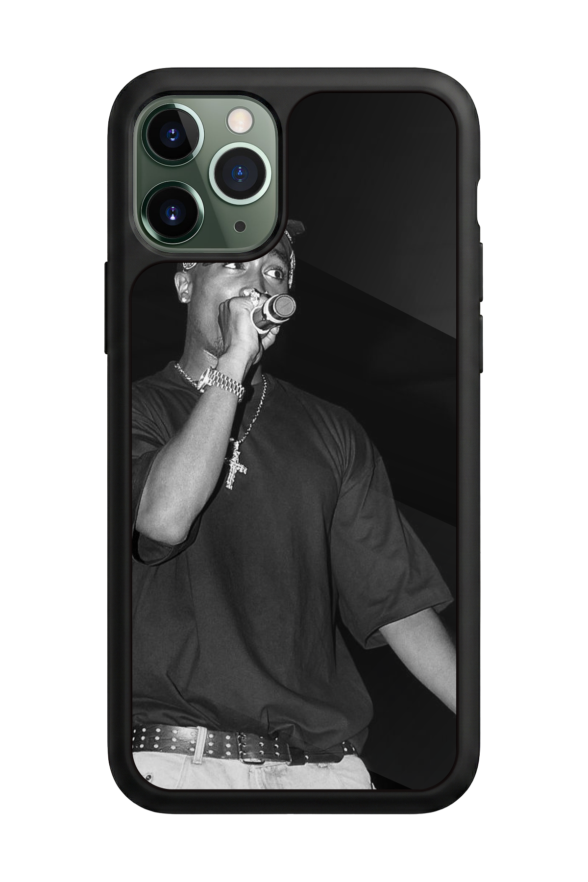 iPhone 11 Pro Max Uyumlu Tupac Tasarımlı Glossy Premium Kılıf
