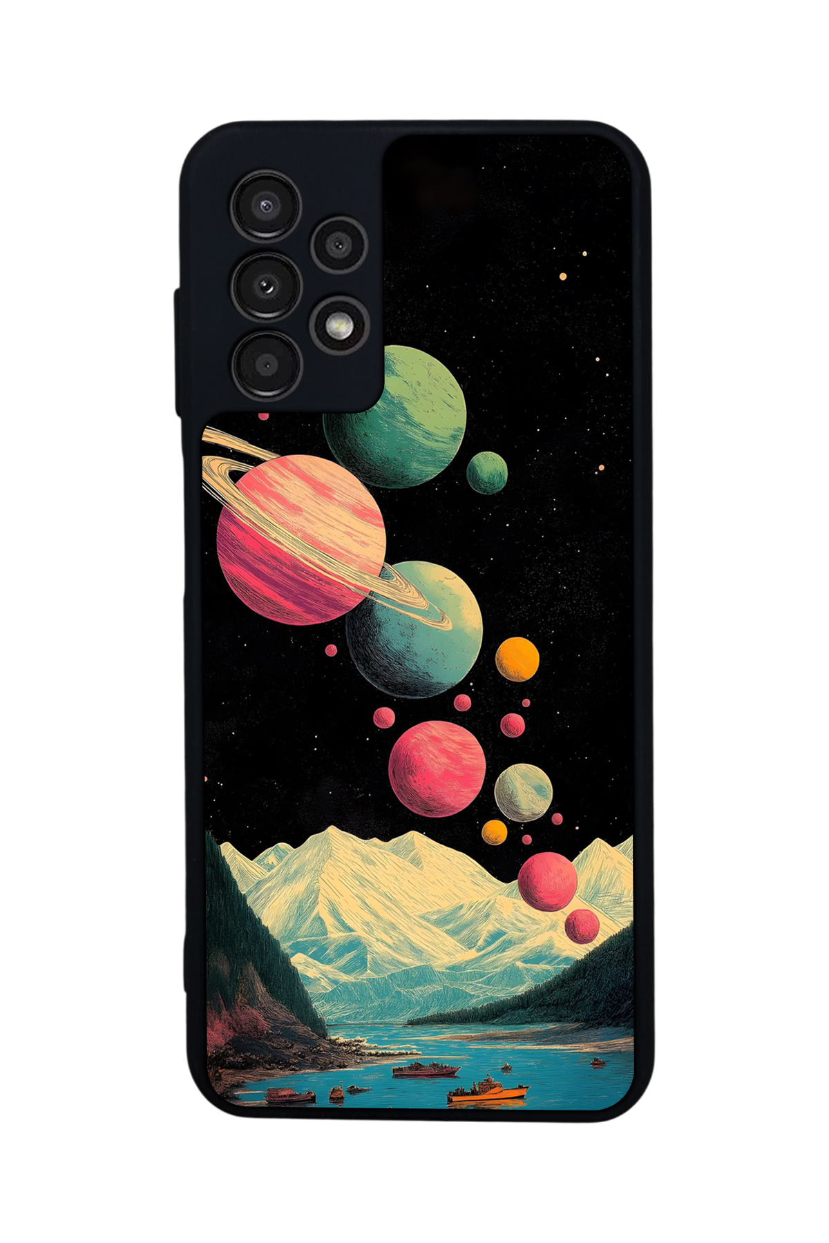 Samsung Galaxy A23 Uyumlu Uzay Tasarımlı Glossy Premium Kılıf
