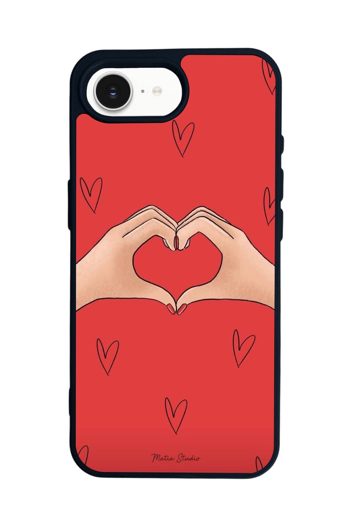 iPhone 16E Uyumlu Kalp Love Tasarımlı Glossy Premium Kılıf