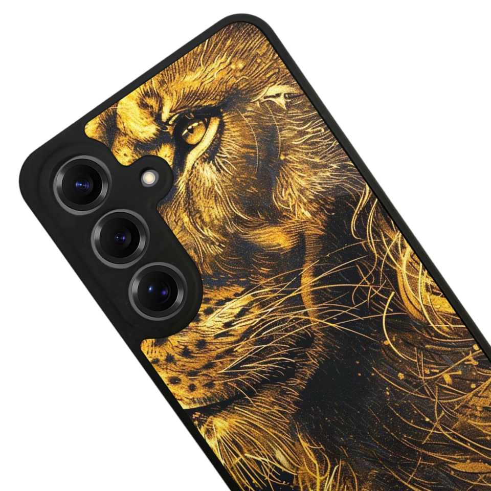 Samsung Galaxy S25 Uyumlu Aslan Tasarımlı Glossy Premium Kılıf