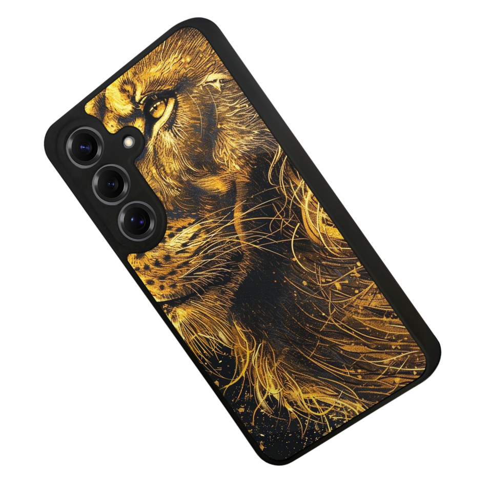 Samsung Galaxy S25 Uyumlu Aslan Tasarımlı Glossy Premium Kılıf