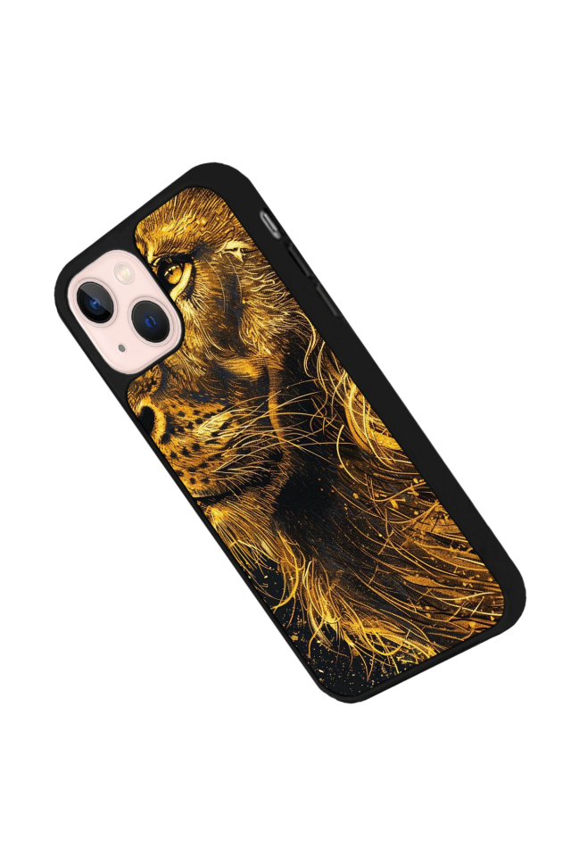 iPhone 13/14 Uyumlu Aslan Tasarımlı Glossy Premium Kılıf