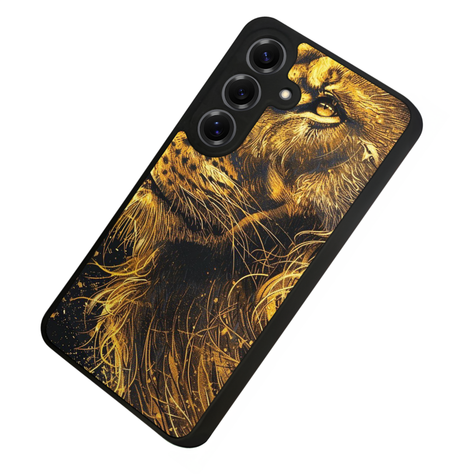 Samsung Galaxy S25 Uyumlu Aslan Tasarımlı Glossy Premium Kılıf