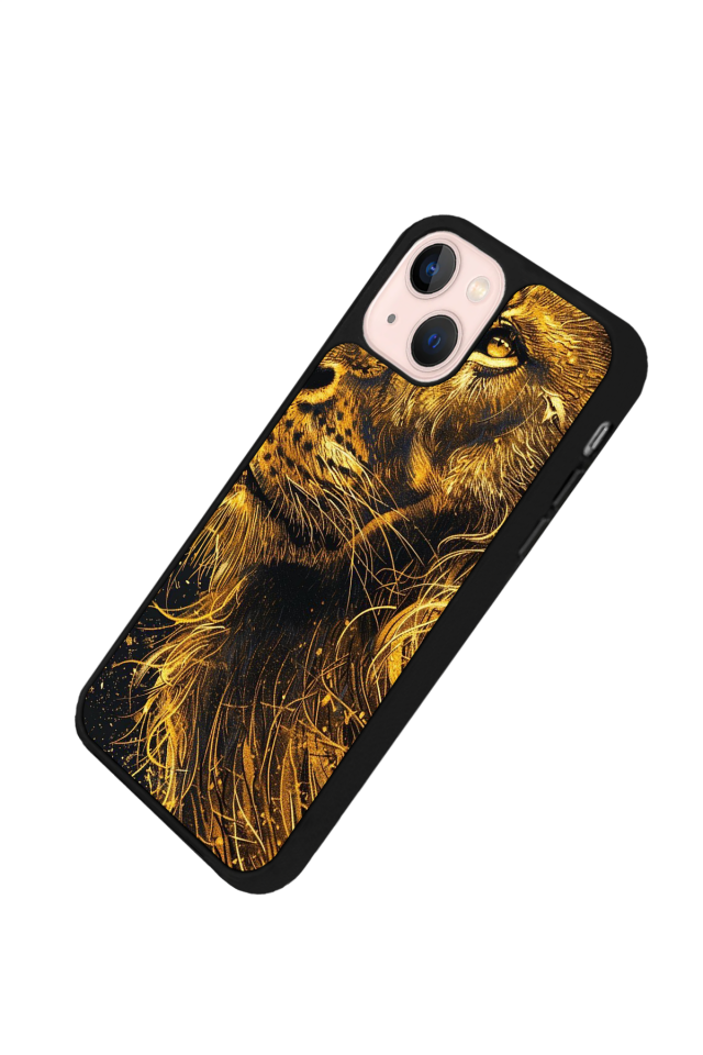 iPhone 13/14 Uyumlu Aslan Tasarımlı Glossy Premium Kılıf