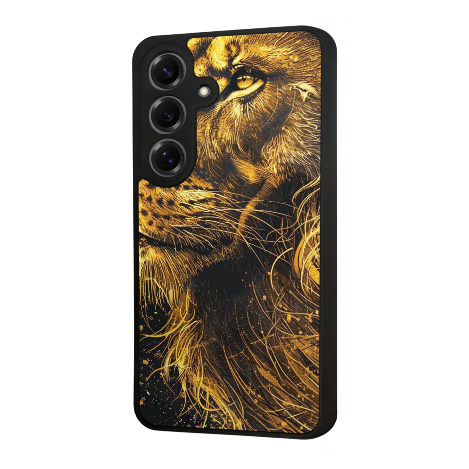Samsung Galaxy S25 Uyumlu Aslan Tasarımlı Glossy Premium Kılıf