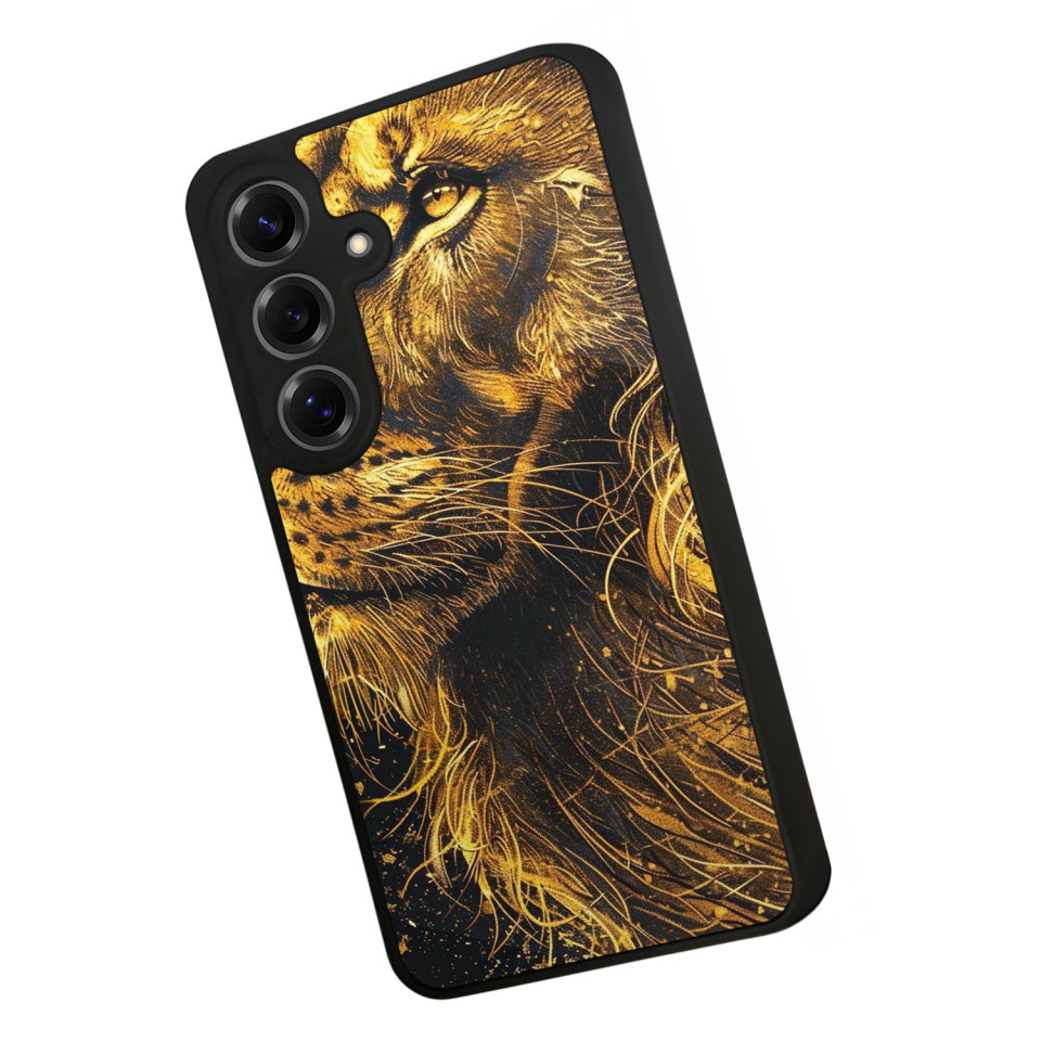 Samsung Galaxy S25 Uyumlu Aslan Tasarımlı Glossy Premium Kılıf
