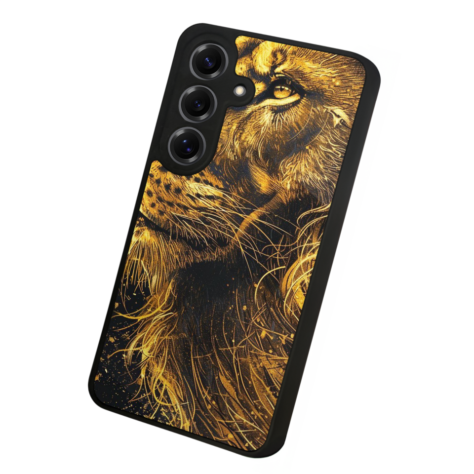 Samsung Galaxy S25 Uyumlu Aslan Tasarımlı Glossy Premium Kılıf