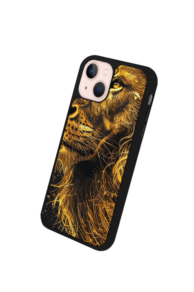 iPhone 13/14 Uyumlu Aslan Tasarımlı Glossy Premium Kılıf