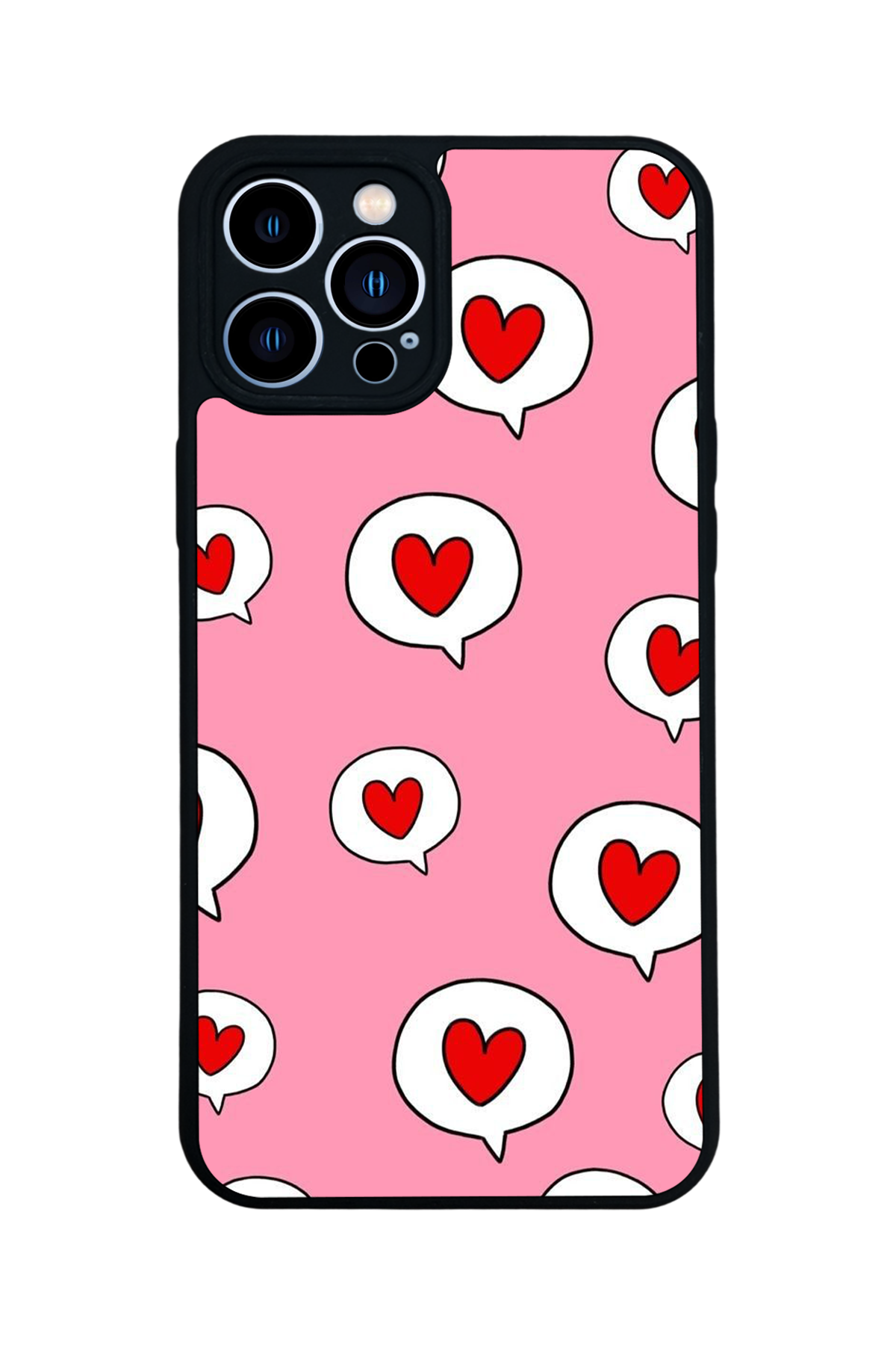 iPhone 13 Pro Max Uyumlu Kalp Love Tasarımlı Glossy Premium Kılıf