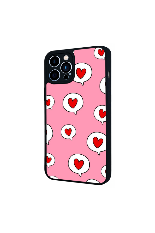 iPhone 13 Pro Max Uyumlu Kalp Love Tasarımlı Glossy Premium Kılıf