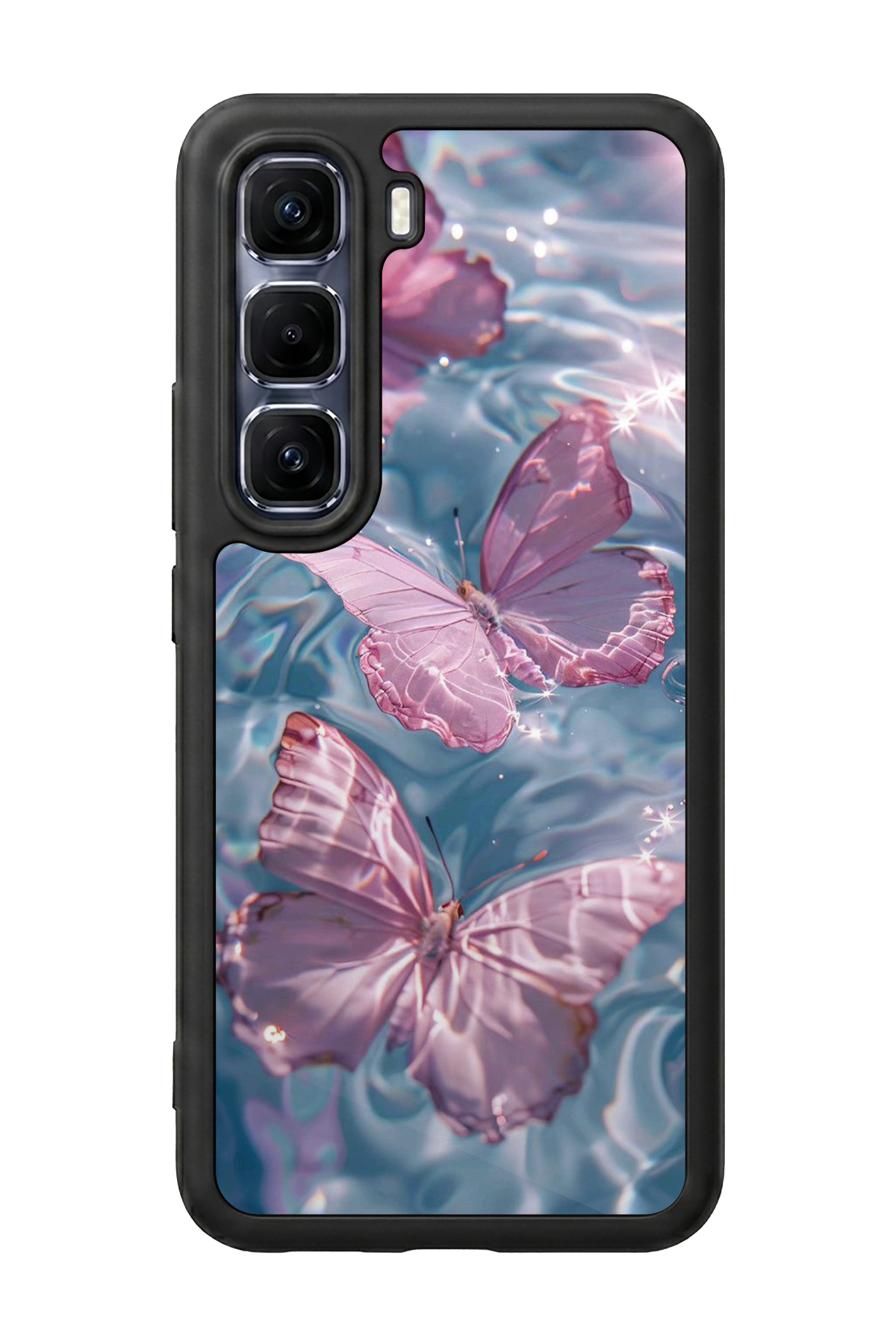 Infinix Hot 60 Pro Plus Uyumlu Kelebek Tasarımlı Glossy Premium Kılıf