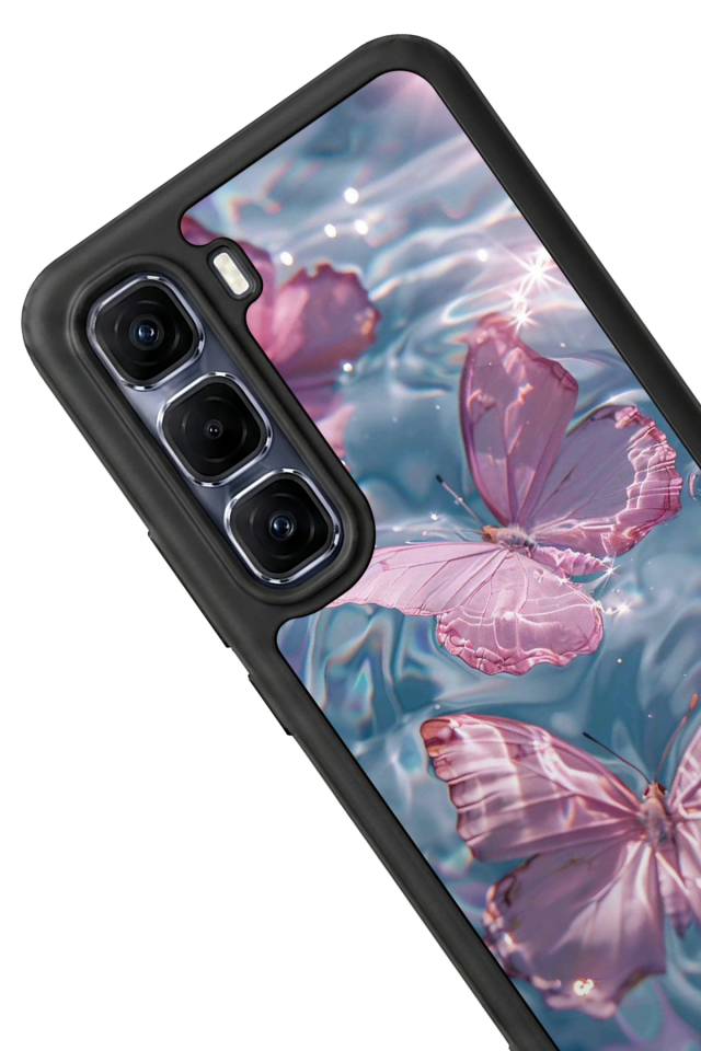 Infinix Hot 60 Pro Plus Uyumlu Kelebek Tasarımlı Glossy Premium Kılıf