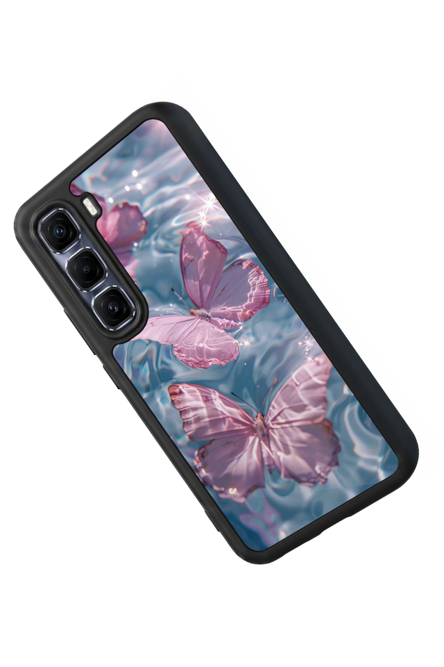 Infinix Hot 60 Pro Plus Uyumlu Kelebek Tasarımlı Glossy Premium Kılıf