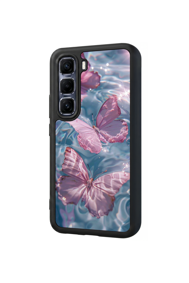 Infinix Hot 60 Pro Plus Uyumlu Kelebek Tasarımlı Glossy Premium Kılıf