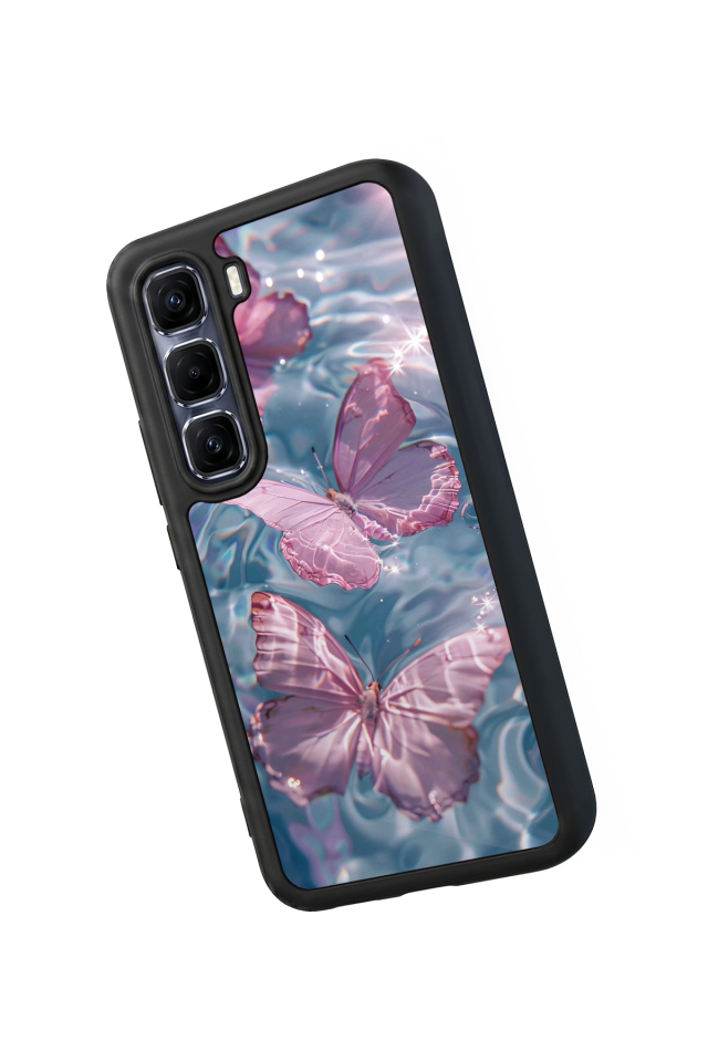 Infinix Hot 60 Pro Plus Uyumlu Kelebek Tasarımlı Glossy Premium Kılıf