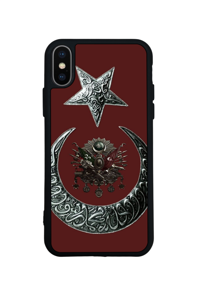 iPhone X/ XS Uyumlu Osmanli Tugrasi Tasarımlı Glossy Premium Kılıf