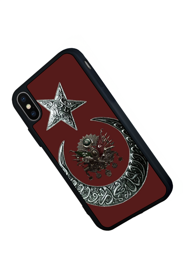 iPhone X/ XS Uyumlu Osmanli Tugrasi Tasarımlı Glossy Premium Kılıf