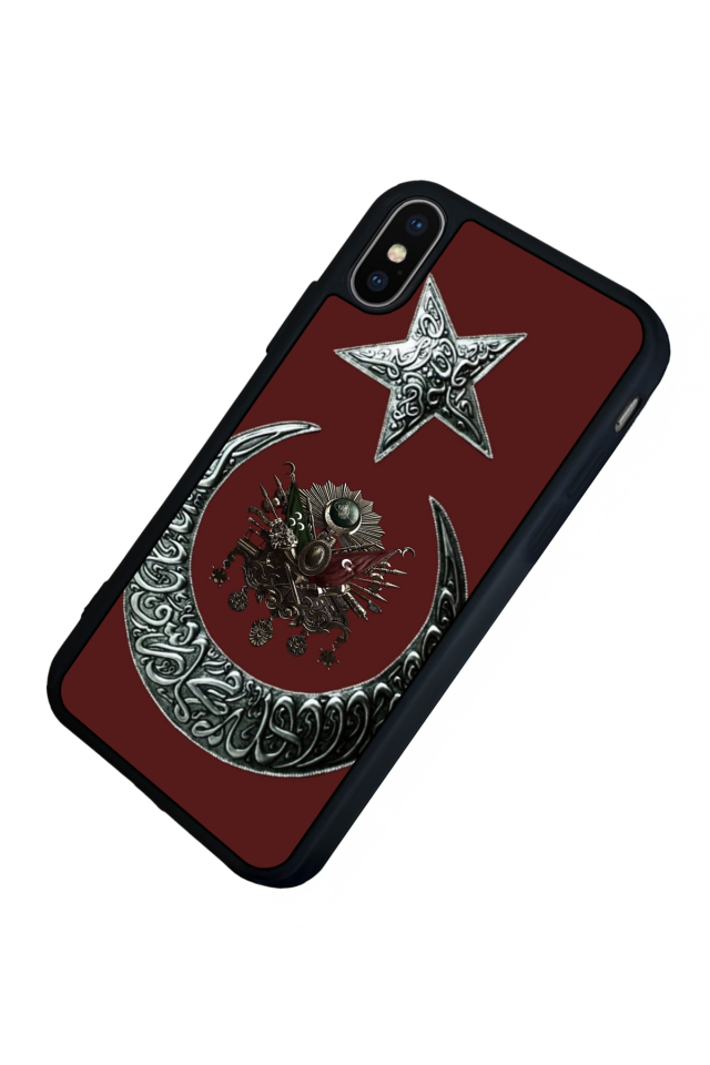 iPhone X/ XS Uyumlu Osmanli Tugrasi Tasarımlı Glossy Premium Kılıf