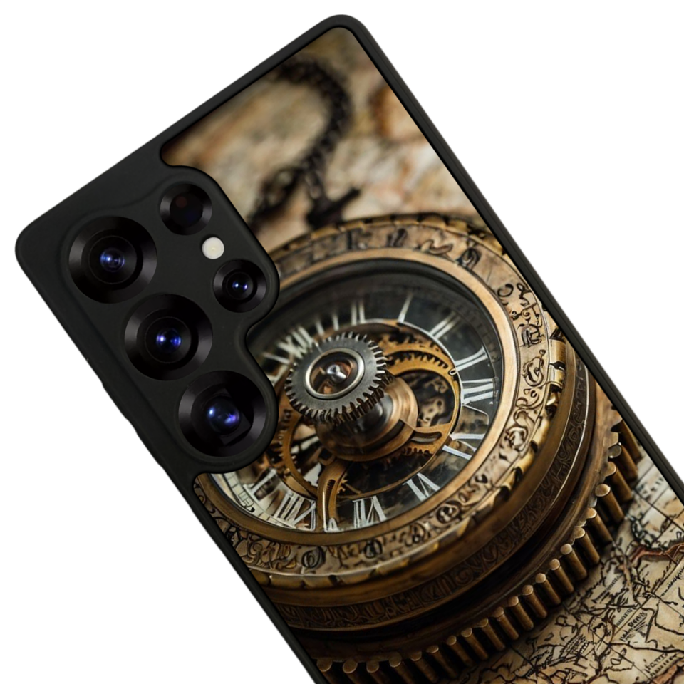 Samsung Galaxy S25 Ultra Uyumlu Pusula Tasarımlı Glossy Premium Kılıf
