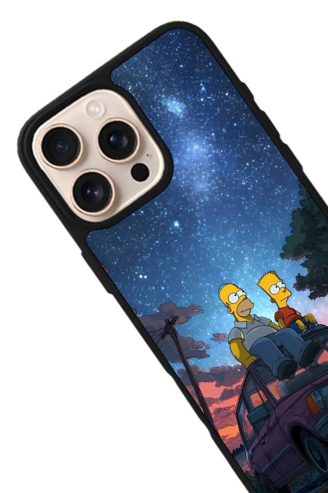 iPhone 16 Pro Uyumlu The Simpsons Tasarımlı Glossy Premium Kılıf
