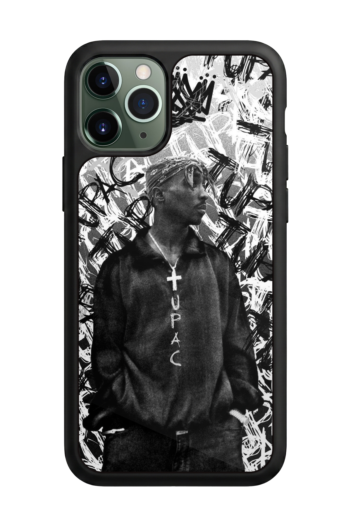 iPhone 11 Pro Max Uyumlu Tupac Tasarımlı Glossy Premium Kılıf