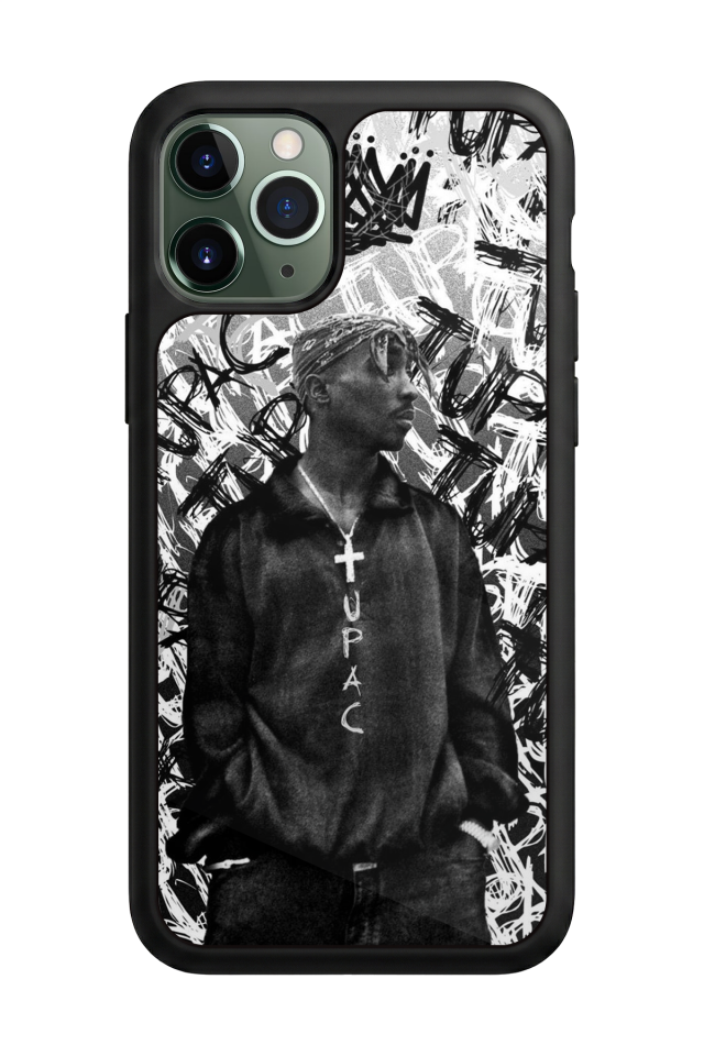 iPhone 11 Pro Max Uyumlu Tupac Tasarımlı Glossy Premium Kılıf