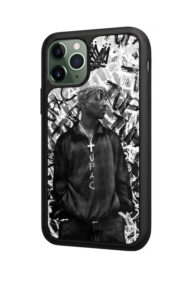 iPhone 11 Pro Max Uyumlu Tupac Tasarımlı Glossy Premium Kılıf