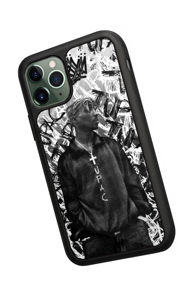 iPhone 11 Pro Max Uyumlu Tupac Tasarımlı Glossy Premium Kılıf