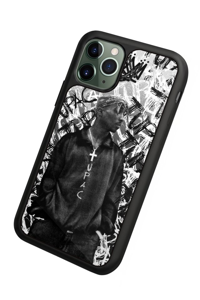 iPhone 11 Pro Max Uyumlu Tupac Tasarımlı Glossy Premium Kılıf
