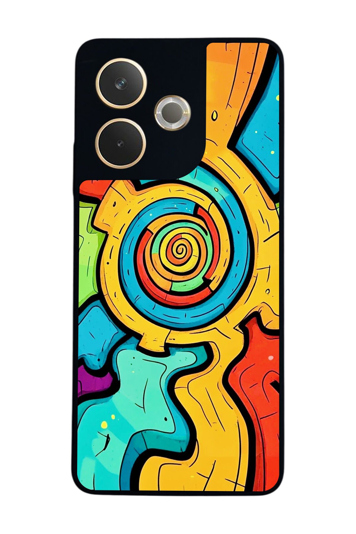 Oppo A5 Pro Uyumlu Abstract Tasarımlı Glossy Premium Kılıf