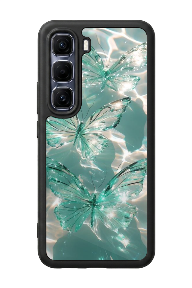 Infinix Hot 60 Pro Plus Uyumlu Kelebek Tasarımlı Glossy Premium Kılıf