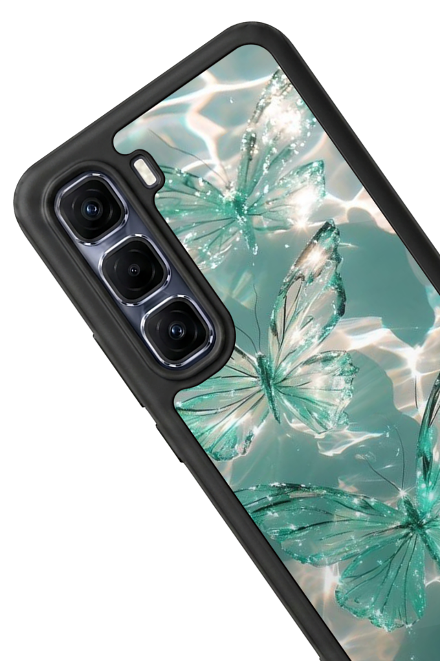 Infinix Hot 60 Pro Plus Uyumlu Kelebek Tasarımlı Glossy Premium Kılıf