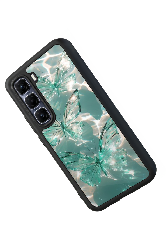 Infinix Hot 60 Pro Plus Uyumlu Kelebek Tasarımlı Glossy Premium Kılıf