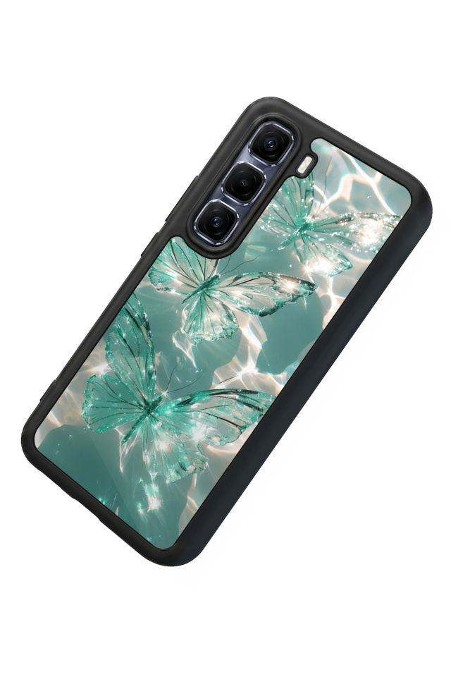 Infinix Hot 60 Pro Plus Uyumlu Kelebek Tasarımlı Glossy Premium Kılıf