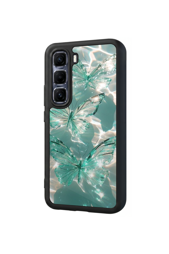 Infinix Hot 60 Pro Plus Uyumlu Kelebek Tasarımlı Glossy Premium Kılıf