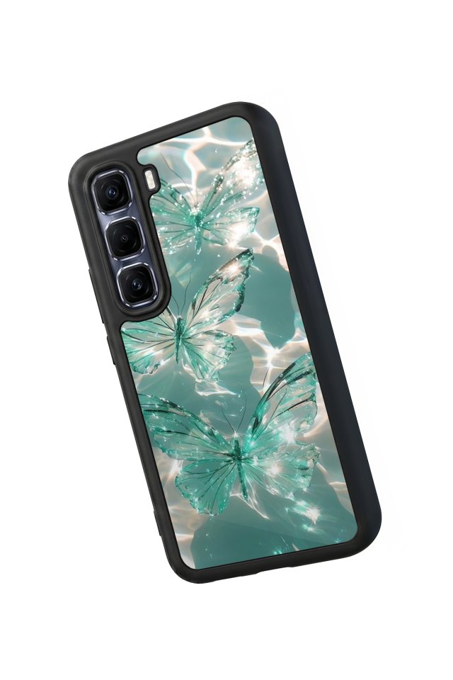 Infinix Hot 60 Pro Plus Uyumlu Kelebek Tasarımlı Glossy Premium Kılıf