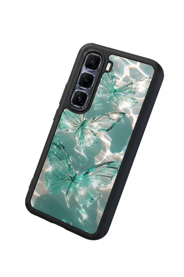 Infinix Hot 60 Pro Plus Uyumlu Kelebek Tasarımlı Glossy Premium Kılıf