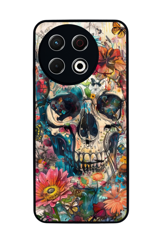 Tecno Spark 30 Pro Uyumlu KuruKafa Tasarımlı Glossy Premium Kılıf