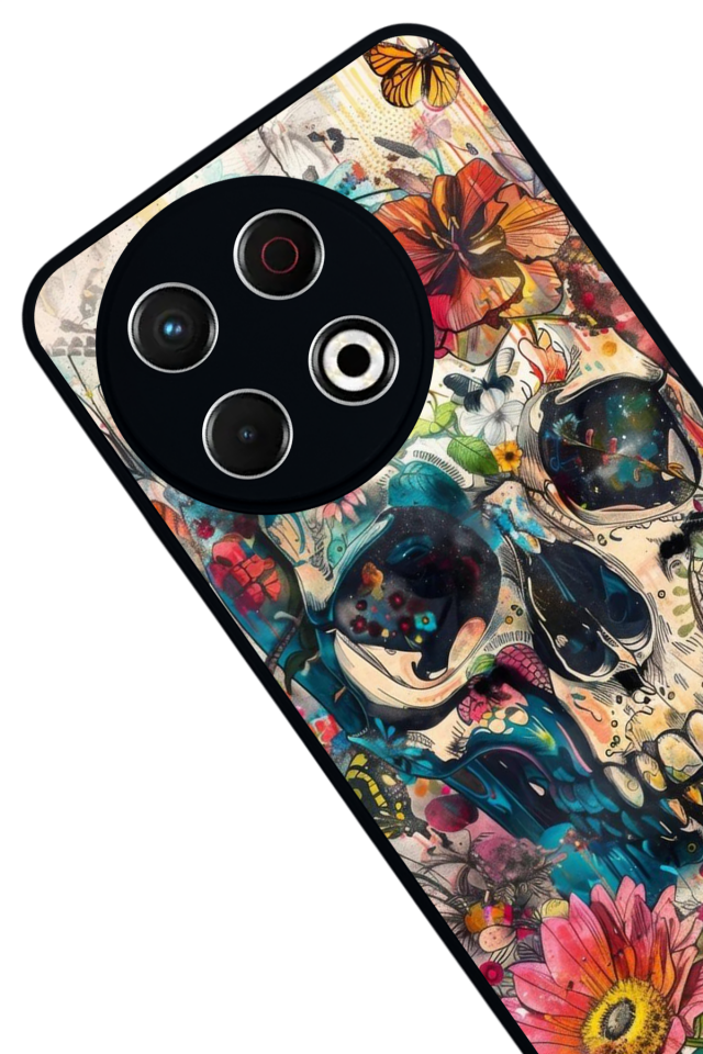 Tecno Spark 30 Pro Uyumlu KuruKafa Tasarımlı Glossy Premium Kılıf