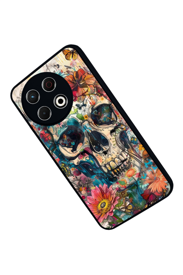 Tecno Spark 30 Pro Uyumlu KuruKafa Tasarımlı Glossy Premium Kılıf