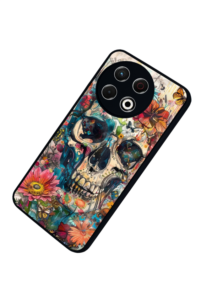 Tecno Spark 30 Pro Uyumlu KuruKafa Tasarımlı Glossy Premium Kılıf