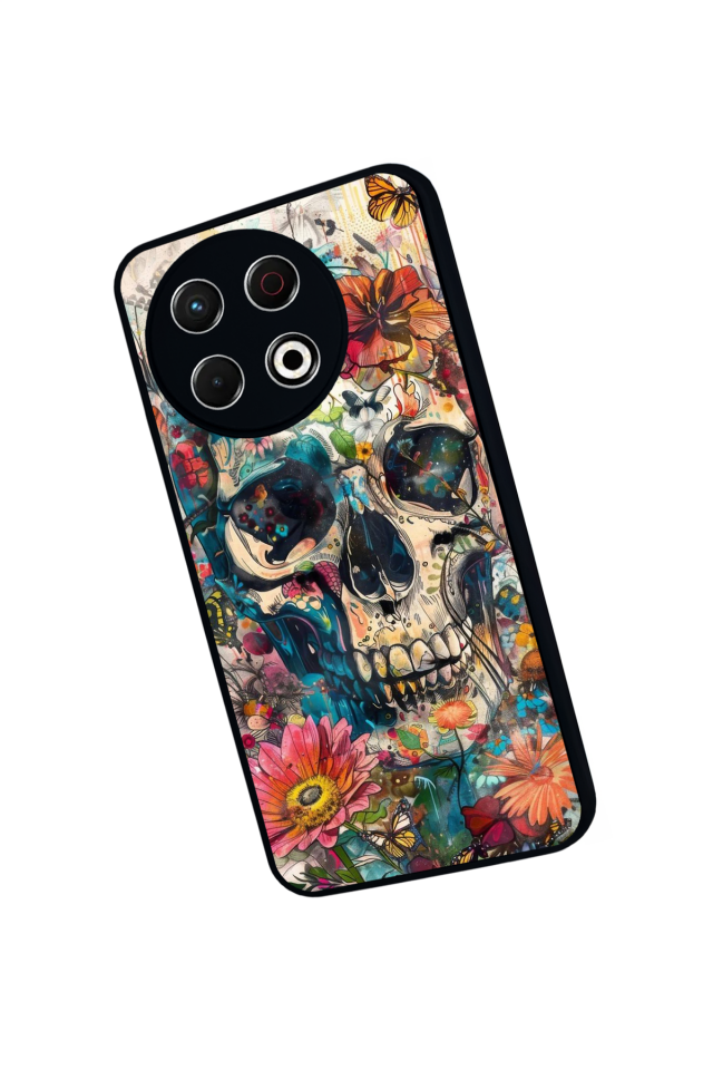 Tecno Spark 30 Pro Uyumlu KuruKafa Tasarımlı Glossy Premium Kılıf