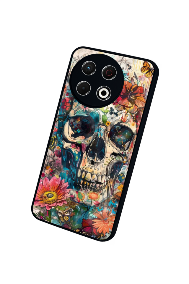 Tecno Spark 30 Pro Uyumlu KuruKafa Tasarımlı Glossy Premium Kılıf