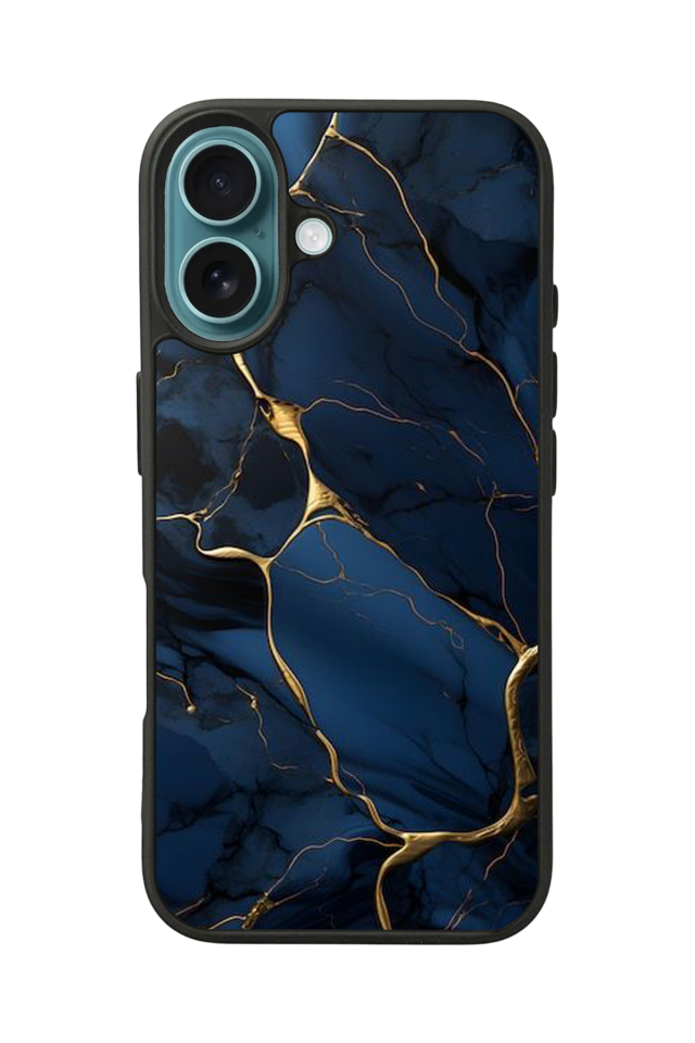 iPhone 16 Plus Uyumlu Mermer Marble Tasarımlı Glossy Premium Kılıf