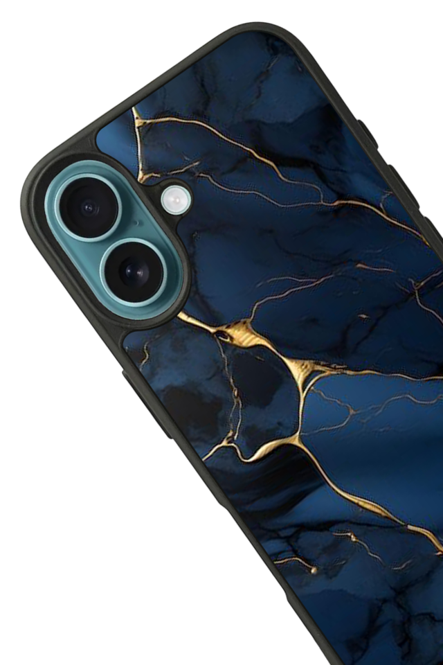iPhone 16 Plus Uyumlu Mermer Marble Tasarımlı Glossy Premium Kılıf