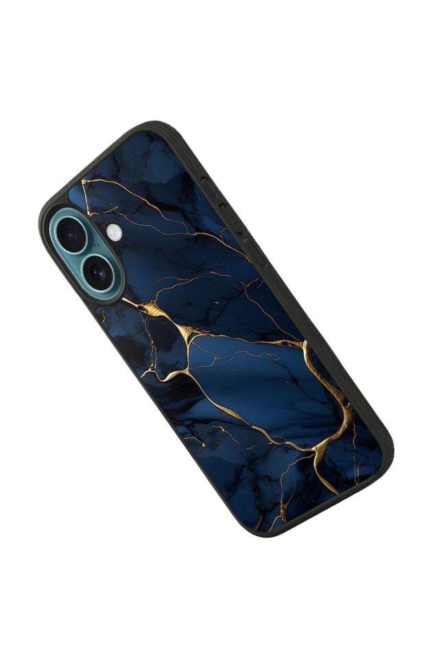 iPhone 16 Plus Uyumlu Mermer Marble Tasarımlı Glossy Premium Kılıf